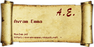 Avram Emma névjegykártya